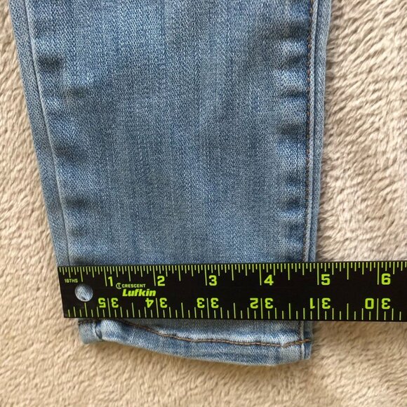 American Eagle Womens Jeans Size 2 Slim Straight Jeggings Distressed Blue Denim - Picture 4 of 15